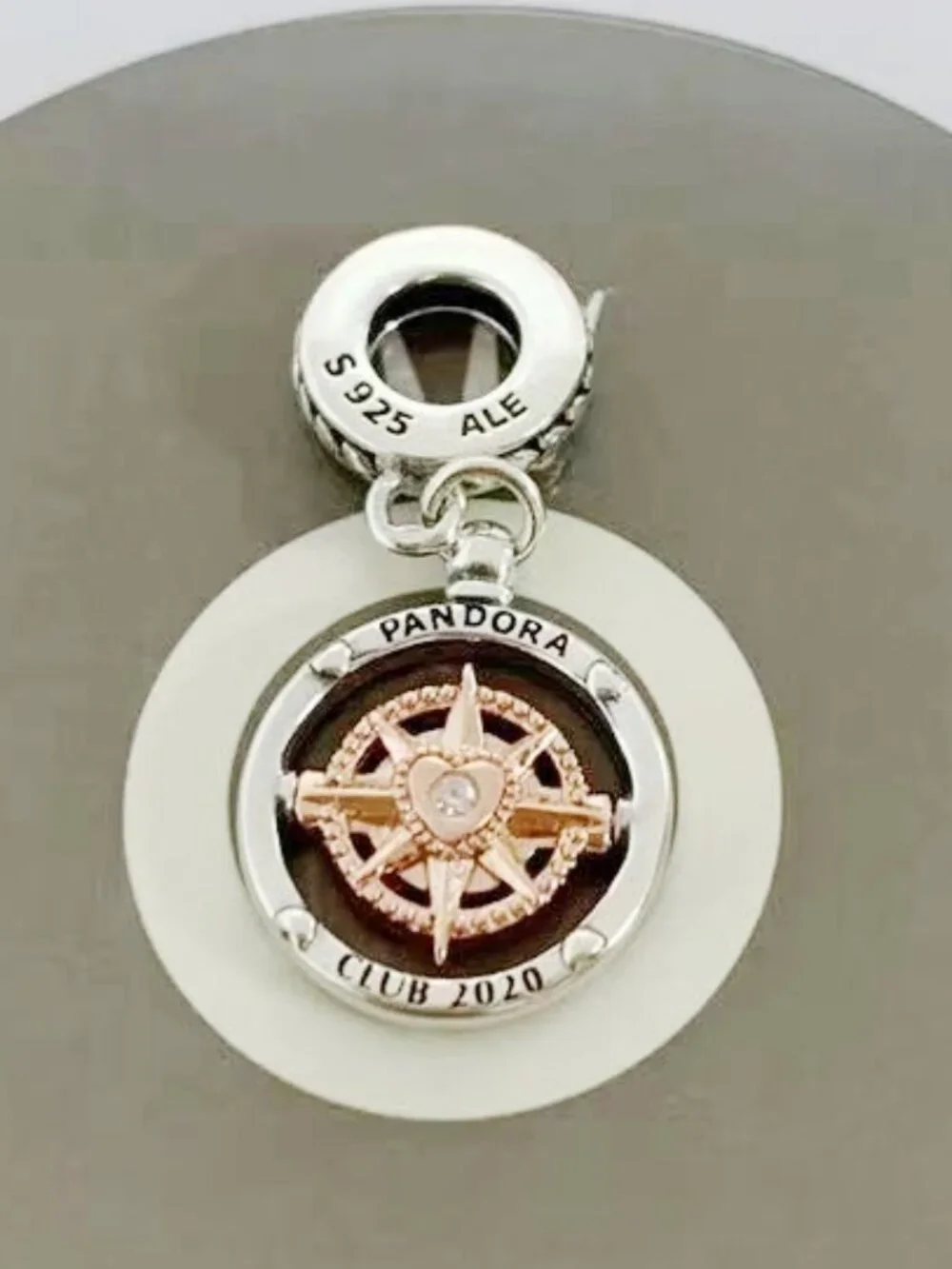 Pandora Rose™ Club 2020 Compass Dangle Diamond Charm Rose Gold-Plated